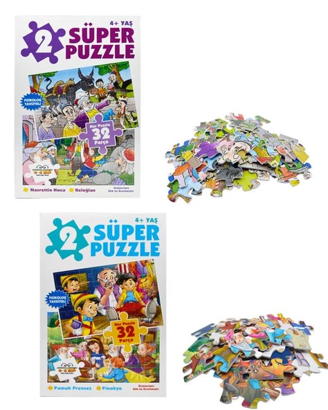 Süper Puzzle 2li Set  0-6 Yaş Yayınları