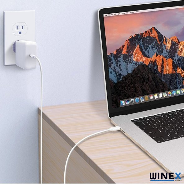 Winex 30W Macbook Pro Şarj Aleti Set 2m Type-C to Type-C Kablolu - 6