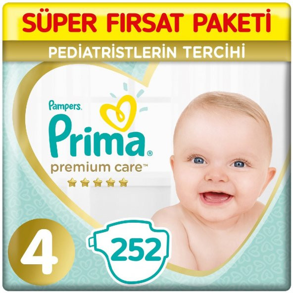 Prima Premium Care 4 Beden Bebek Bezi 84x3 252 Adet