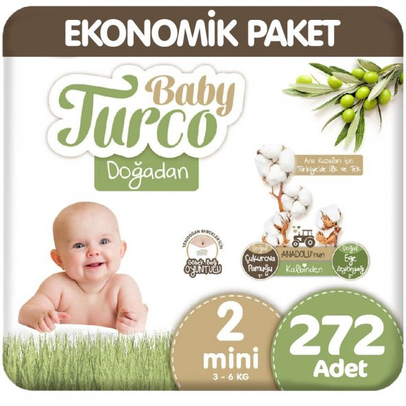 Baby Turco Doğadan 2 Beden Ekonomik 68x4 272 Adet