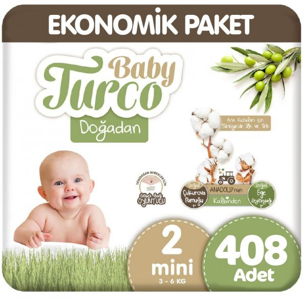 Baby Turco Doğadan 2 Beden Ekonomik 68x6 408 Adet
