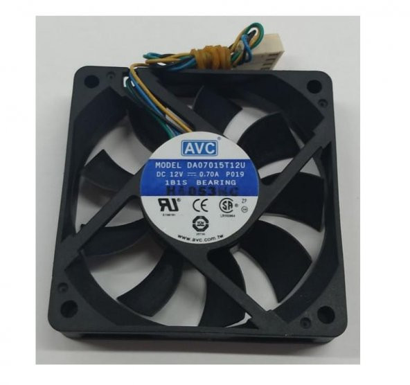 AVC 70x70x15 mm 12 Volt 0.70 Amper 4 Pin Fan