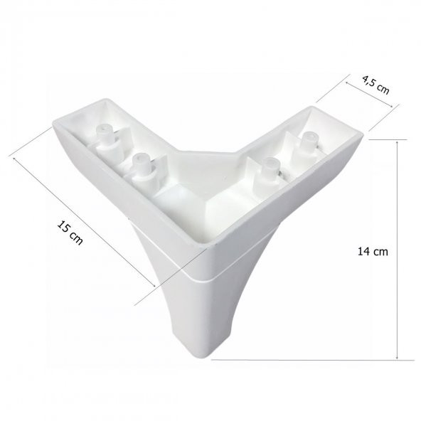 Bella Lükens Ayak Mobilya Koltuk Çekyat Ayağı 14 cm Beyaz - 2