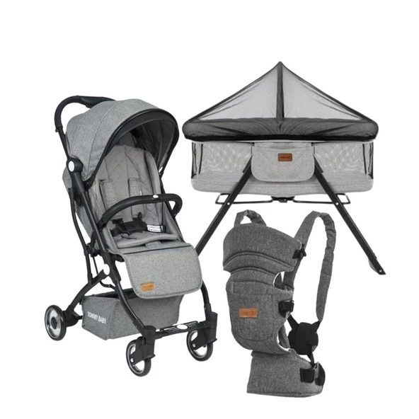TommyBaby İnci 3 lü Set Kabin Bebek Arabası Katlanır Beşik Kanguru - 3