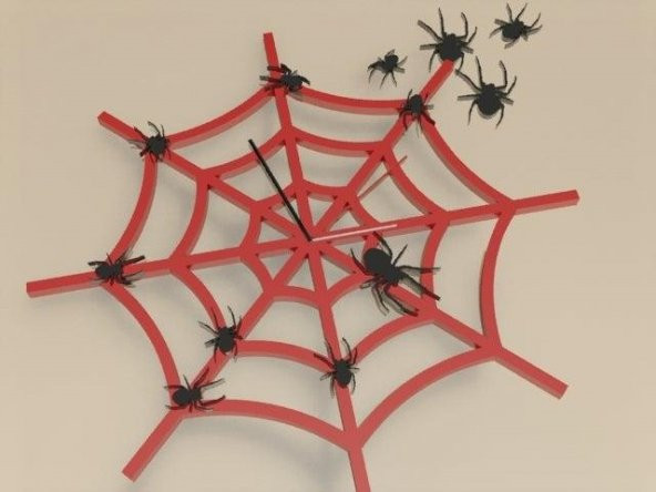 Örümcek Web Saati Plastik Aparat