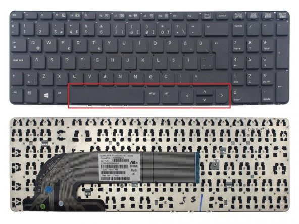 Hp ProBook 450 G0 450 G1 455 G2 Notebook Klavyesi - Takımı (Siyah - ÇERÇEVESİZ)