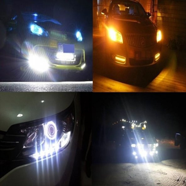 Çift Renk Ayna Altı Led Kartal Göz Led Gündüz Ledi Turuncu Beyaz  2li - 2