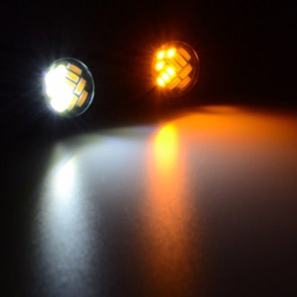 Çift Renk Ayna Altı Led Kartal Göz Led Gündüz Ledi Turuncu Beyaz  2li - 3