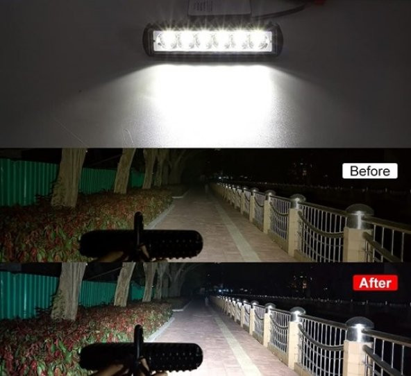 6 Led 18 W Off Road Gündüz Farı Sis Farı Yayıcı Delici Off Road Farı - 4