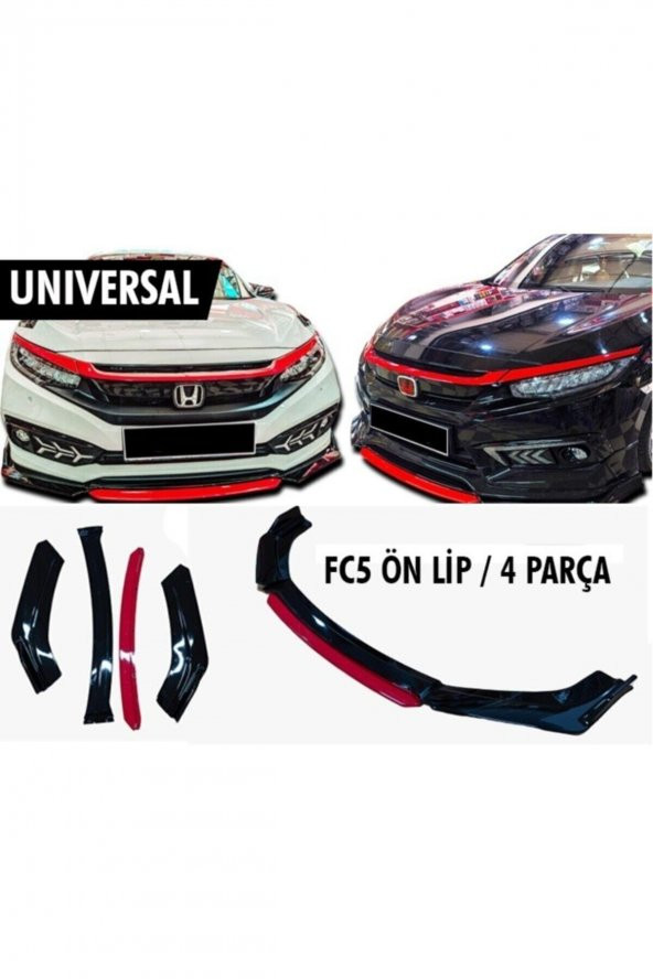 Honda Civic Fc5 Ön Tampon Lip 4 Parça