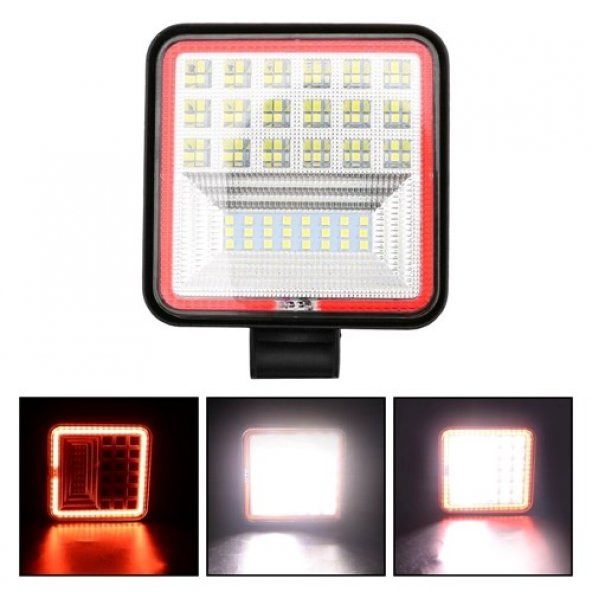 NKT GROUP 42 Led 126 W Beyaz 3 Modlu Kırmızı Beyaz Yayıcı Off Road Farı Lamba Çalışma Lambası Sis Lambası - 2