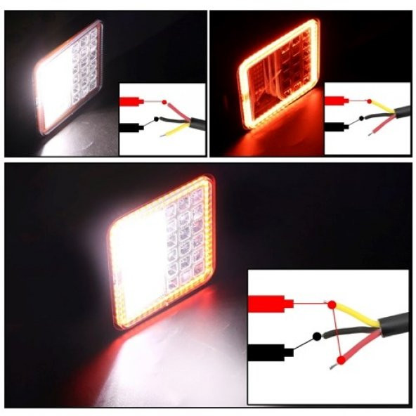 NKT GROUP 42 Led 126 W Beyaz 3 Modlu Kırmızı Beyaz Yayıcı Off Road Farı Lamba Çalışma Lambası Sis Lambası - 5
