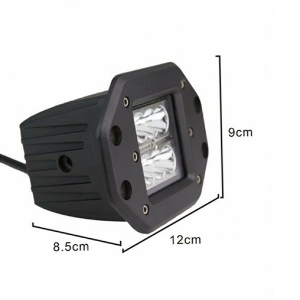 6 Led 18 W Beyaz Gömme Kabin Lambası Off Road Çalışma Sis Lambası - 6