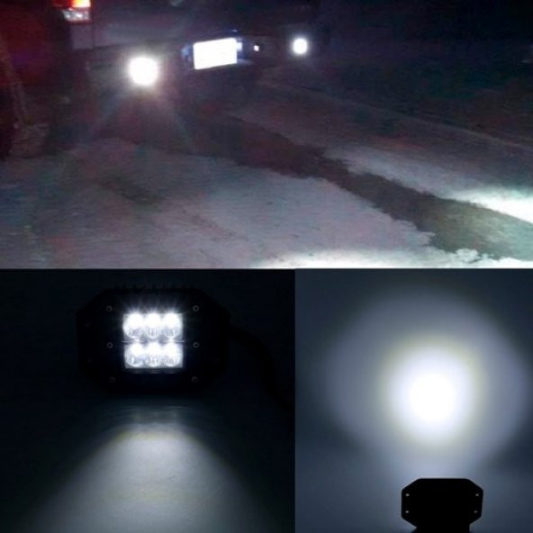 6 Led 18 W Beyaz Gömme Kabin Lambası Off Road Çalışma Sis Lambası - 7