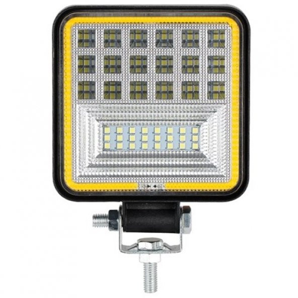42 Led 126 W Beyaz 3 Modlu Turuncu Beyaz Yayıcı Off Road Farı Lamba Çalışma Lambası Sis Lambası - 4
