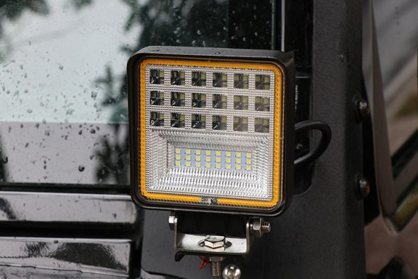 42 Led 126 W Beyaz 3 Modlu Turuncu Beyaz Yayıcı Off Road Farı Lamba Çalışma Lambası Sis Lambası - 6