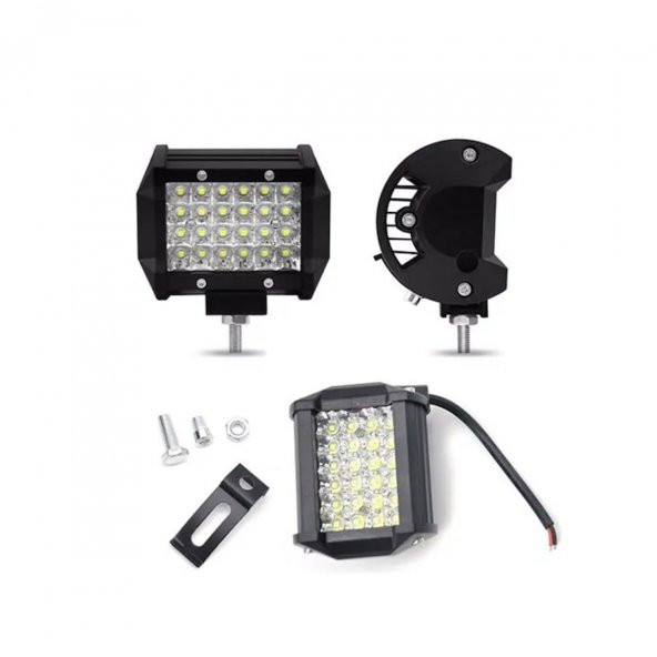 24 Led 72 W Yayıcı Delici Off Road Farı Lamba Çalışma Lambası Sis Lambası