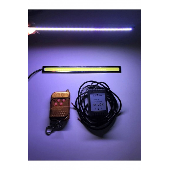 Uzaktan Kumandalı Çakarlı Gündüz Ledi-gündüz Farı-sis Farı 17cm 2 Adet Cob Led - Resim 2
