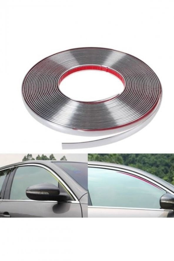 18 mm 3D Dekoratif Krom Nikelaj Şerit Çıta Panjur Kalın Şerit 1 Metre