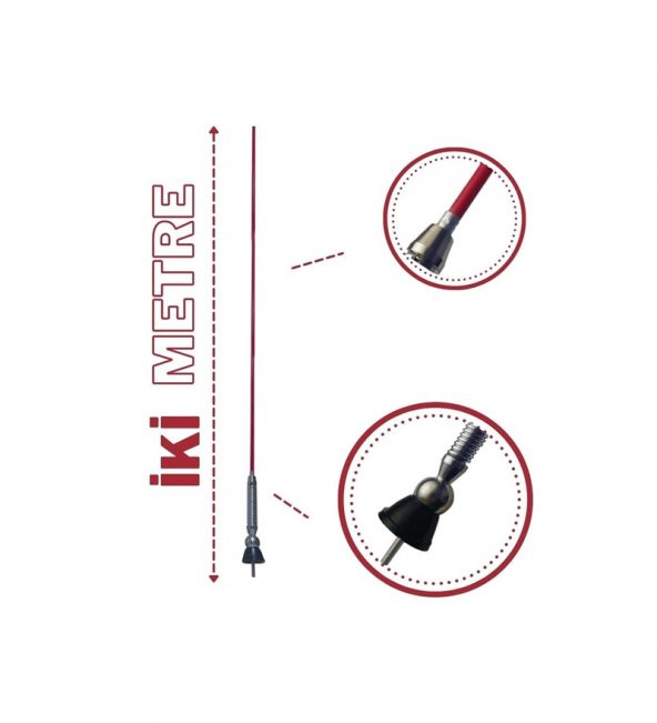 Kırmızı Trabzon Yaylı Anten Magnum Anten 2 metre Anten - 3
