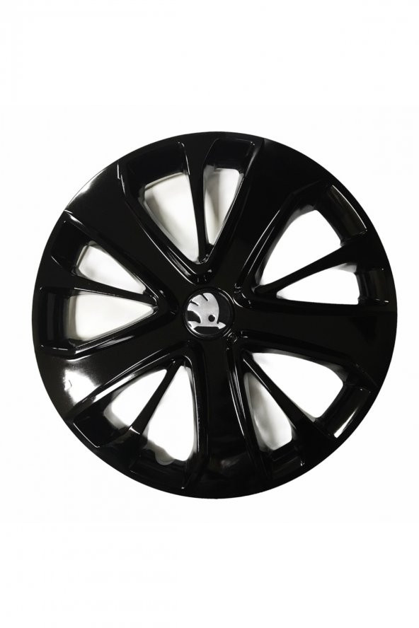 Skoda Uyumlu 15 Inç Piano Black Siyah Jant Kapağı 4 Adet - 1