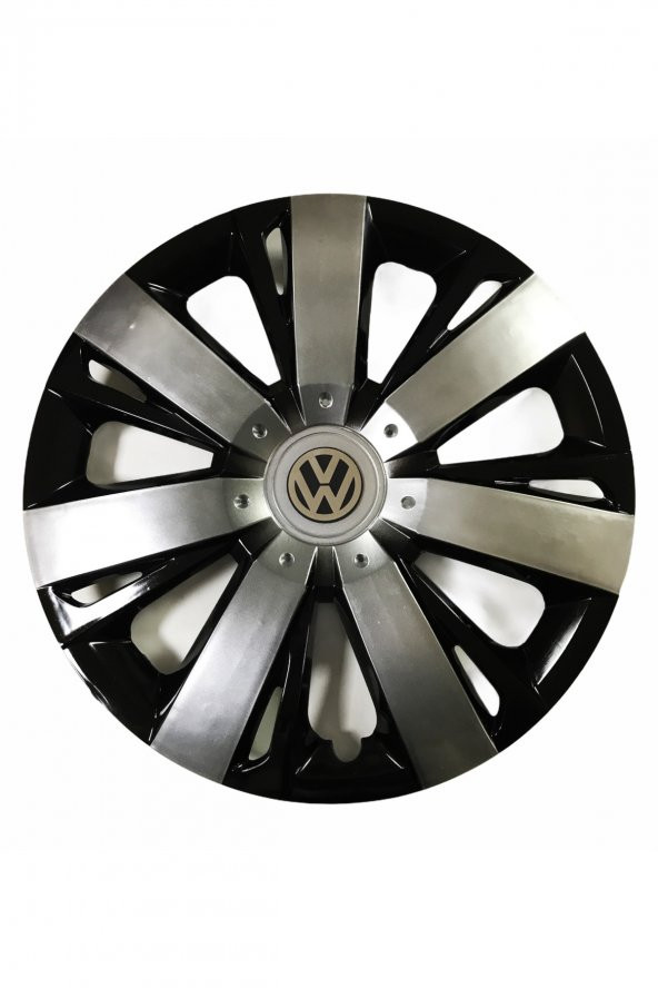 Volkswagen Scirocco Uyumlu 15 Inç Piano Black Siyah Beyaz Renkli Jant Kapağı 4 Adet