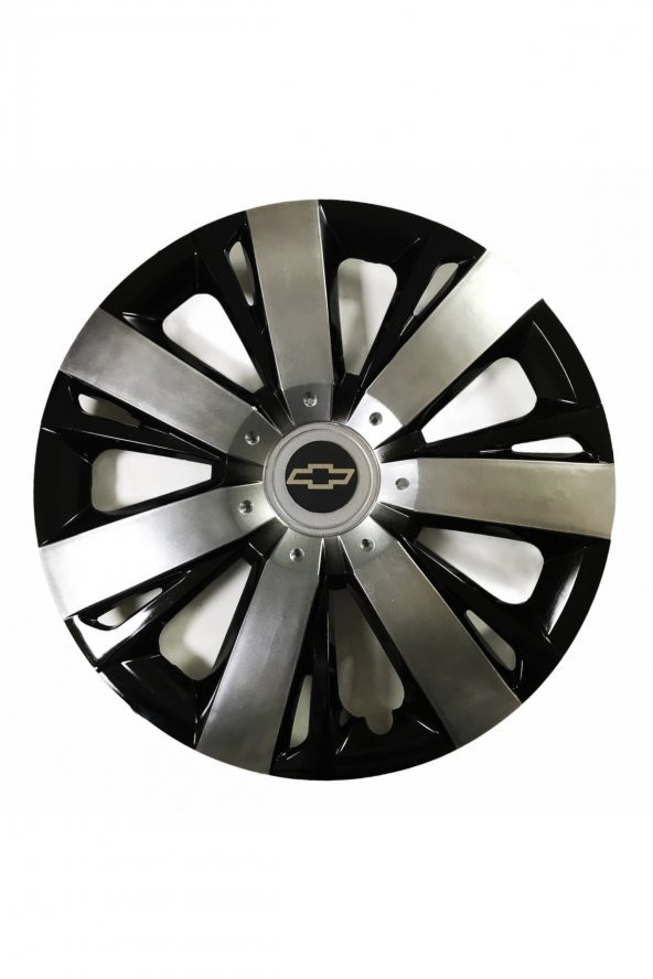 Chevrolet Aveo Uyumlu 15 Inç Piano Black Siyah Beyaz Renkli Jant Kapağı 4 Adet