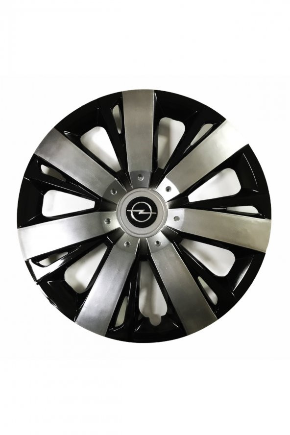Opel Astra Uyumlu 15 Inç Piano Black Siyah Beyaz Renkli Jant Kapağı 4 Adet - 1