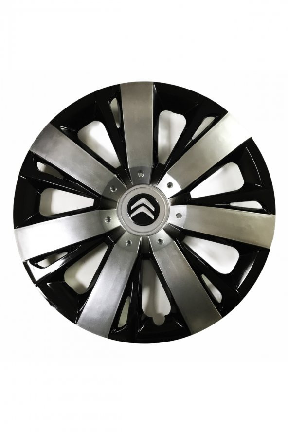 Citroen Picasso Uyumlu 15 Inç Piano Black Siyah Beyaz Renkli Jant Kapağı 4 Adet ürün görseli 1