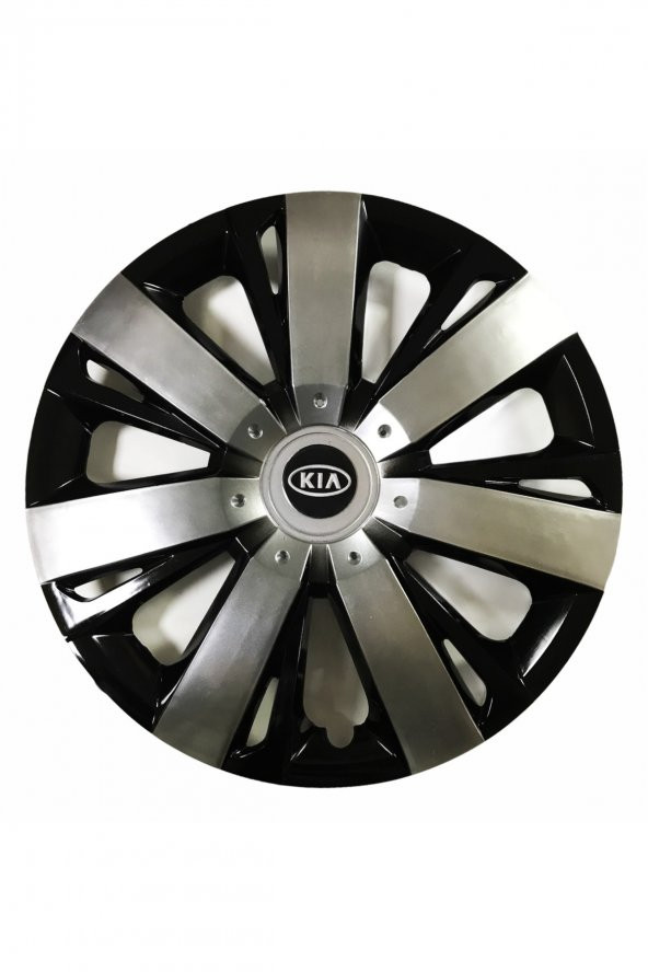 Kia Uyumlu 15 Inç Piano Black Siyah Beyaz Renkli Jant Kapağı 4 Adet ürün görseli 1
