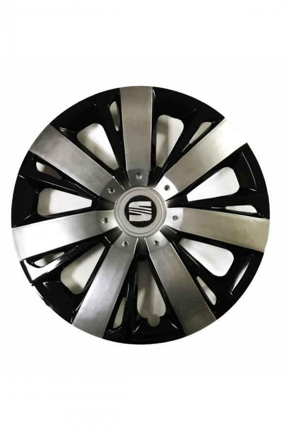 Seat İbiza Uyumlu 15 Inç Piano Black Siyah Beyaz Renkli Jant Kapağı 4 Adet ürün görseli 1