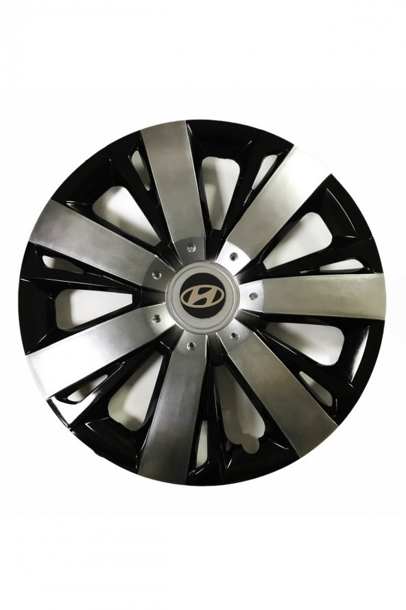Hyundai Getz Uyumlu 15 Inç Piano Black Siyah Beyaz Renkli Jant Kapağı 4 Adet ürün görseli 1