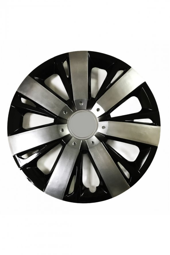 Skoda Roomster Uyumlu 15 Inç Piano Black Siyah Beyaz Renkli Jant Kapağı 4 Adet - Resim 2