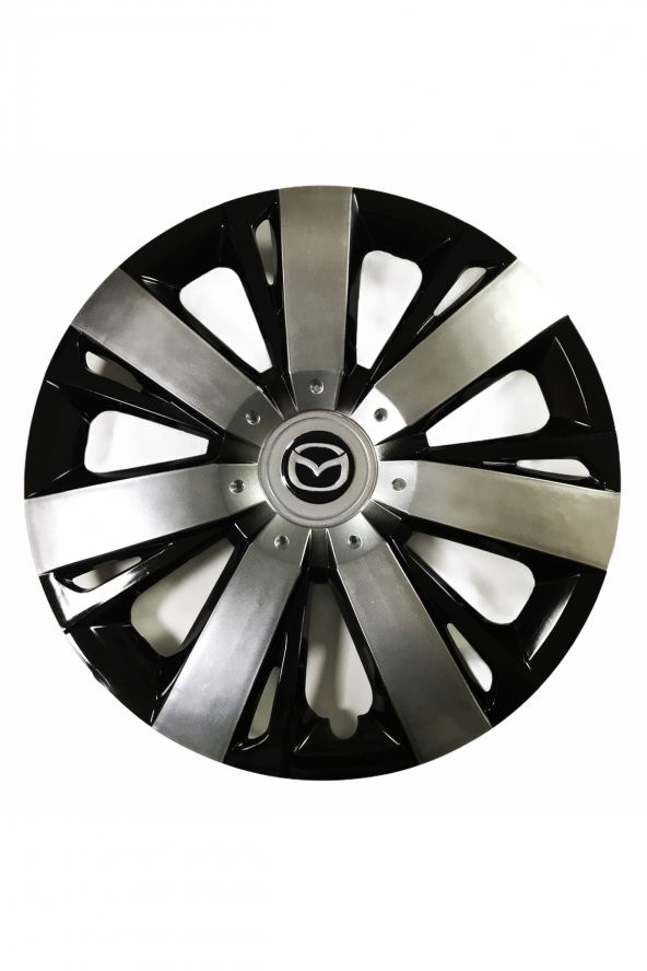 Mazda Mazda3 Uyumlu 15 Inç Piano Black Siyah Beyaz Renkli Jant Kapağı 4 Adet ürün görseli 1
