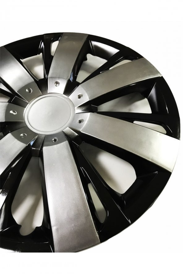 Fiat Stilo Uyumlu 15 Inç Piano Black Siyah Beyaz Renkli Jant Kapağı 4 Adet - Resim 2