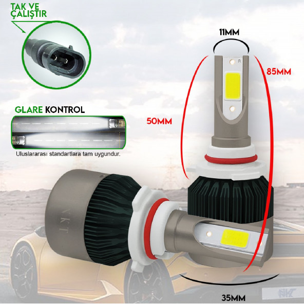 9006 White Beyaz Led Xenon Far Ledi Led Zenon Far Ampulü - 3