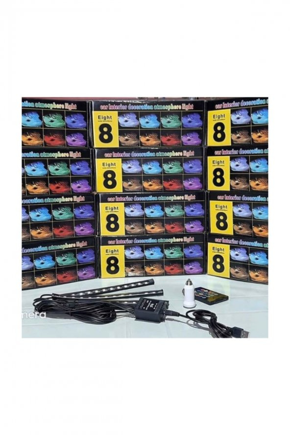 Araç Içi Kumandalı Ayak Altı Rgb Led Ambiyans Işığı 12 Led Uzun Arac-ic-kumandali ürün görseli 1