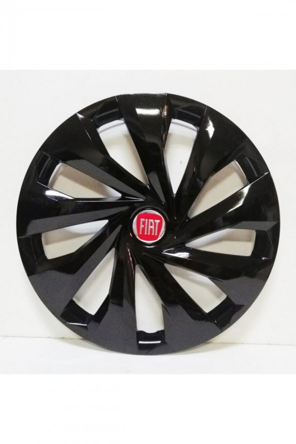 Fiat 15 Inç Piano Black Jant Kapağı 4 Adet Amblem Hediye - 1