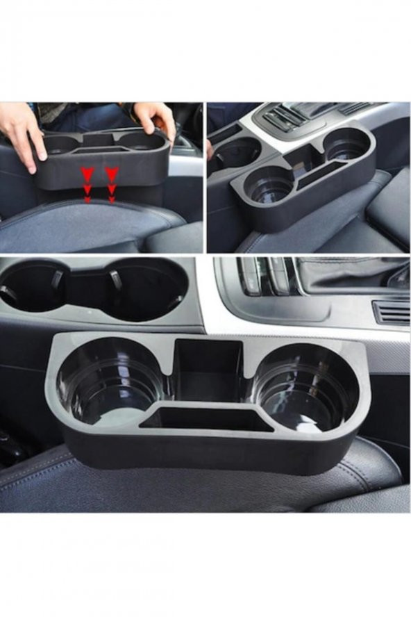 Araç Içi Koltuk Arası Ve Başlık Bardak Tutucu, Bardaklık Siyah - 2