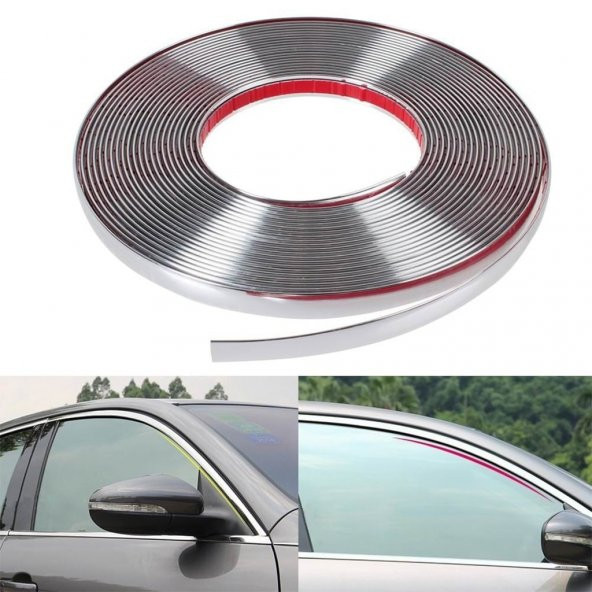 Araç İçi Dışı 3D Krom Dekoratif Nikelaj Şerit Çıta 9mm X 1 Metre - 2