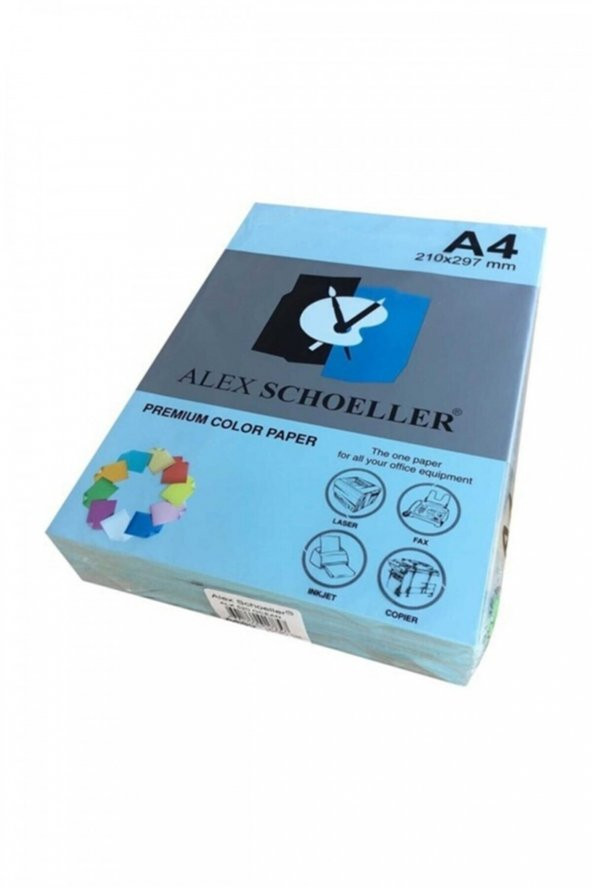 Alex Schoeller A4 Renkli Fotokopi Kağıdı 500 lü Okyanus Mavi (ALX 520)