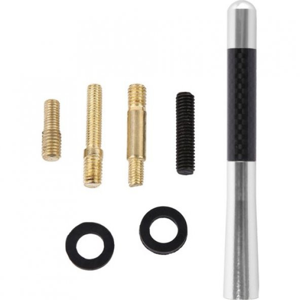 Renault 21 Uyumlu Alüminyum Karbon Fiber Oto Araç Anten Çubuğu Gri - Resim 2