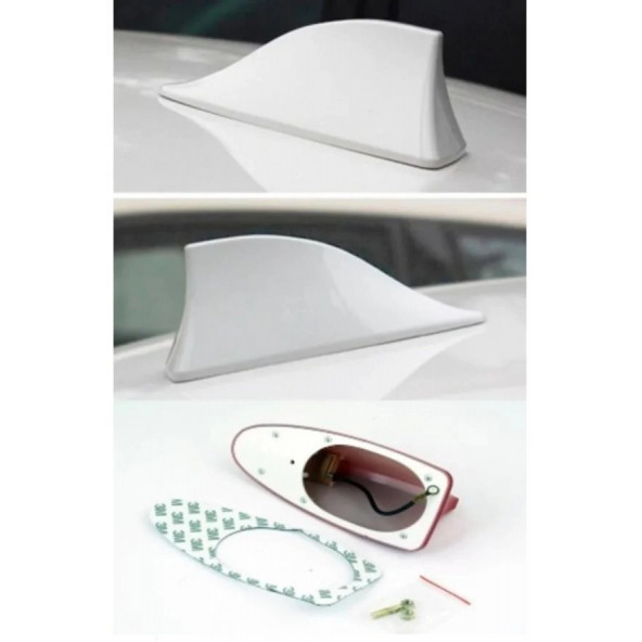 Elektrikli Her Araca Uygun BEYAZ Shark Köpek Balığı Balina Tavan Anteni - 2