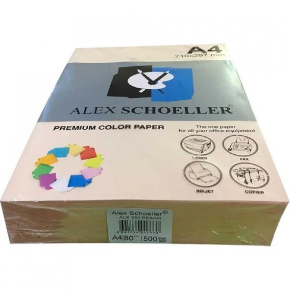Alex Schoeller A4 Renkli Fotokopi Kağıdı 500 lü Somon (ALX 550)