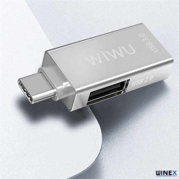 Winex Wiwu T02 USB Type-C Hub Çevirici ve Çoklayıcı Hub Gri - 2