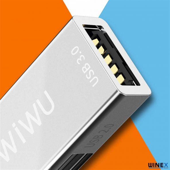 Winex Wiwu T02 USB Type-C Hub Çevirici ve Çoklayıcı Hub Gri - 3