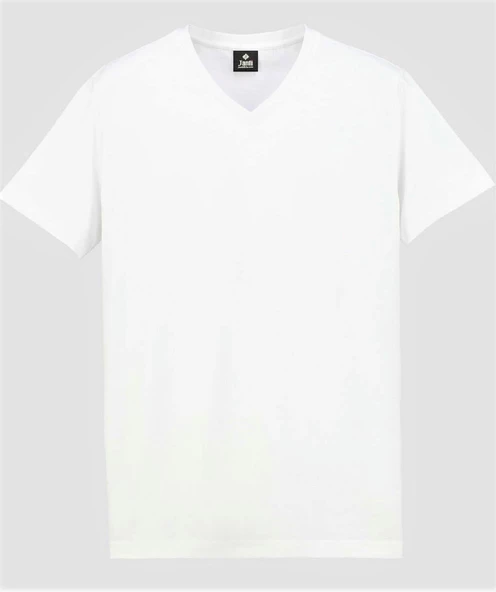 JOYT22002 V YAKA TİŞÖRT REGULAR FIT %100 PAMUK COMPACK PENYE - 6
