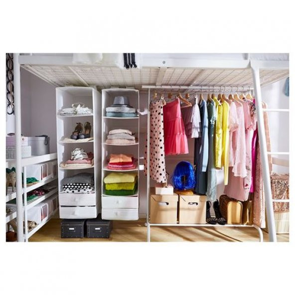 Dolap İçi Bölmeli Düzenleyici IKEA Ölçü 35x45x125 cm Beyaz Renk MeridyenDukkan Bölmeli Düzenleyici - 5
