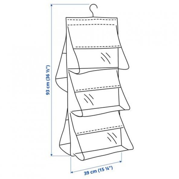 Bölmeli Düzenleyici IKEA Ölçü 39x93 cm MeridyenDukkan Gri Renk Şeffaf Dolap İçi-Çok Amaçlı Organizer - 3