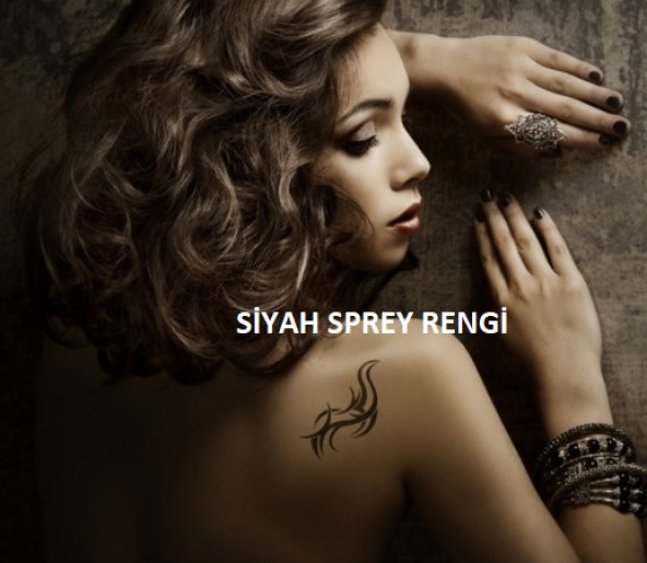Çukur Dövme Seti 1 sprey ve 5 Şablon Tattoo